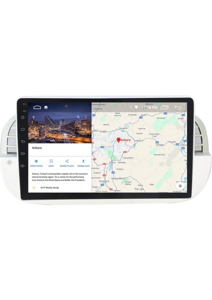 Araç Multimedya Cihazı - 2 32 / IPS 9 Inch Ekran - Navigasyon - Carplay - Fiat 500 White - Vsr indirimleri
