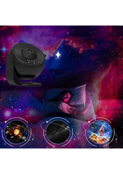 SE-0606B Yıldızlı Gökyüzü Projektörü, Çocuklar Için LED Planetaryum Yıldızlı Projektör, Galaksi Projektörü, Yıldızlı Gökyüzü Gece Lambası, 12 Gezegen Diskli, Projektör Lamba, Yıldızlı Gökyüzü Lambası