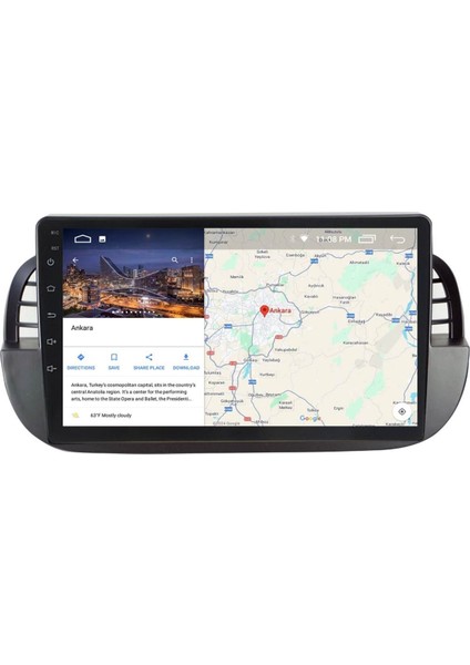 Araç Multimedya Cihazı - 2 32 / IPS 9 Inch Ekran - Navigasyon - Carplay - Fiat 500 Black - Vsr indirimleri