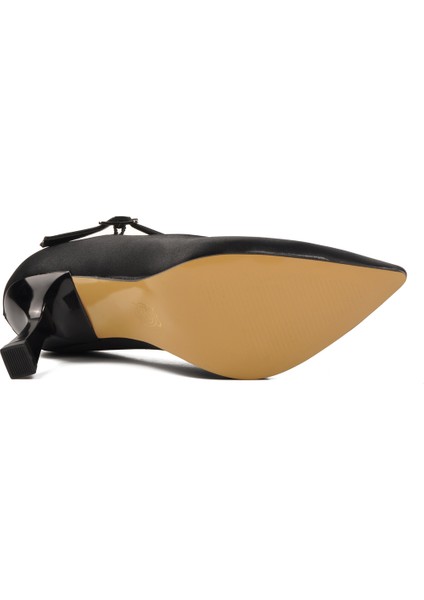 Siyah Saten Kadın Topuklu Ayakkabı indirimleri