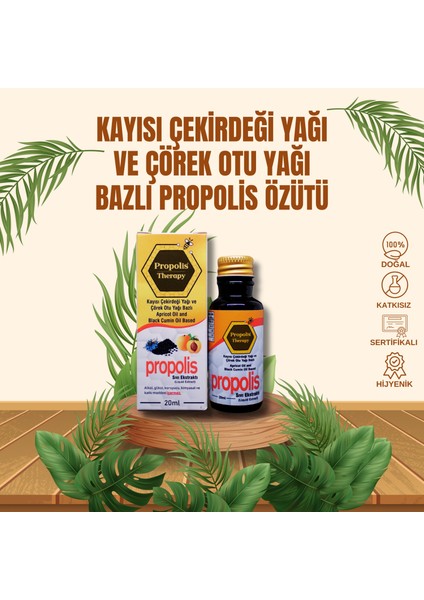 Kayısı Çekirdeği Yağı ve Çörek Otu Yağı Bazlı Propolis Ekstraktı 20ml