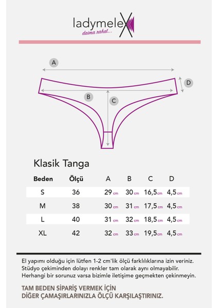 Kadın Tanga, Klasik Tanga Külot, Siyah, 5 Adet Klasik Tanga Külot, %100 Yumuşak Kumaş