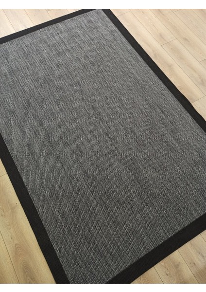 Sisal 9714 Gri / Siyah Bordürlü Jüt Sisal Kilim modelleri