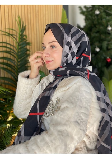 Siyah Loryan Scarf Diamond Ekose Şal