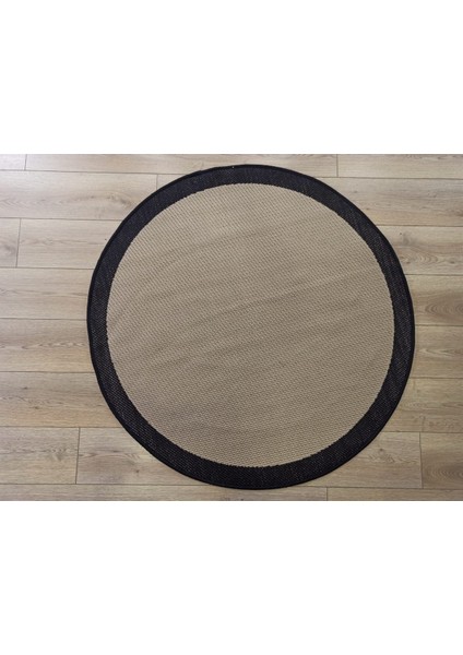Sisal 9716 Bej / Siyah Bordürlü Daire Jüt Sisal Kilim fiyatları