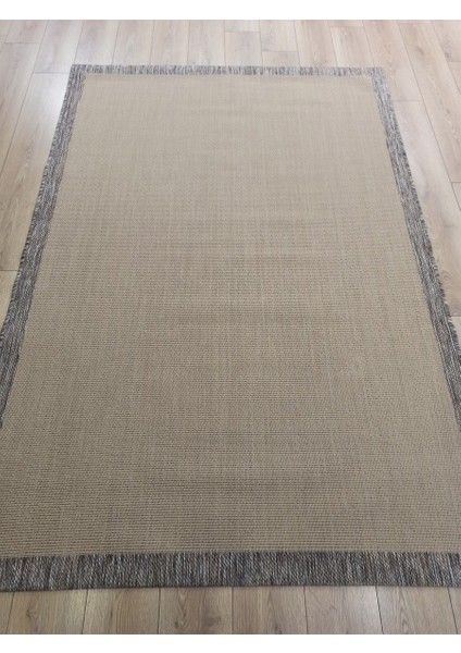 Sisal 9709 Bej / Gri Bordürlü Jüt Sisal Kilim