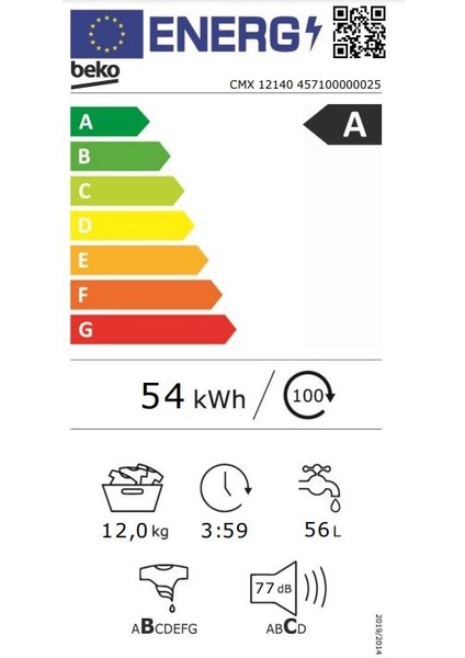 Cmx 12140 A Enerji Sınıfı 12 kg 1400 Devir Çamaşır Makinası