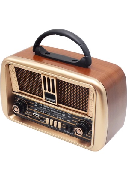 NS-8068 Nostaljik Radyo USB / Tf Kart / Fm Retro Taşınabilir Bluetooth Hoparlör