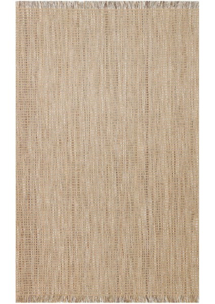 Doha Dh 01 Beıge Jüt ve Polyester ile Üretilen Çift Taraflı Modern Kilim