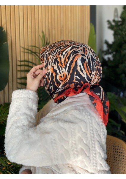 Orange Loryan Scarf Diamond Leopar Eşarp