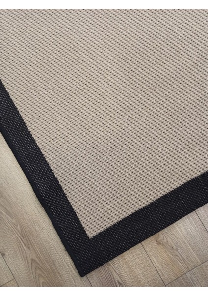 Sisal 9716 Bej / Siyah Bordürlü Jüt Sisal Kilim fırsatları