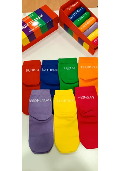 Cozzy Socks Unisex 7'li Unisex Haftalık Çorap Seti Hediyeli Kutulu