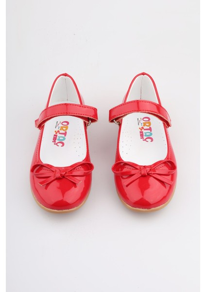 Kırmızı Kız Çocuk Babet Ayakkabı Fiyonklu Çocuk Babet Kız Çocuk Ortopedik Kırmızı Babet modelleri
