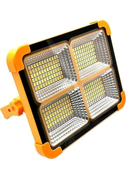 CT-4698 200W Solar Güneş Enerjili LED Projektör Taşınabilir Şarjlı Usb-C Kumandalı Lamba Işık