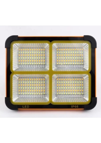 CT-4698 200W Solar Güneş Enerjili LED Projektör Taşınabilir Şarjlı Usb-C Kumandalı Lamba Işık