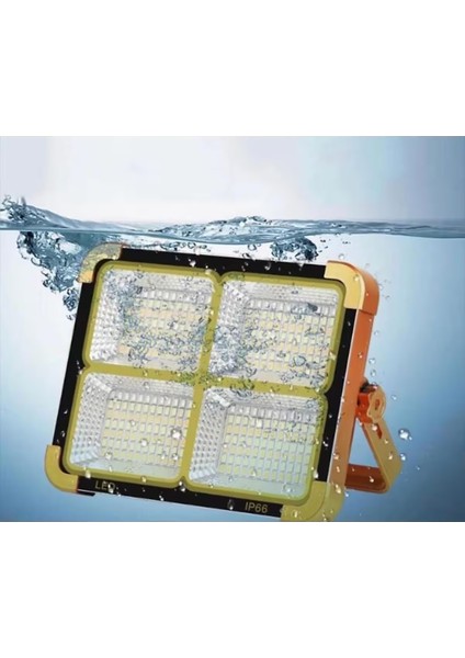 CT-4698 200W Solar Güneş Enerjili LED Projektör Taşınabilir Şarjlı Usb-C Kumandalı Lamba Işık