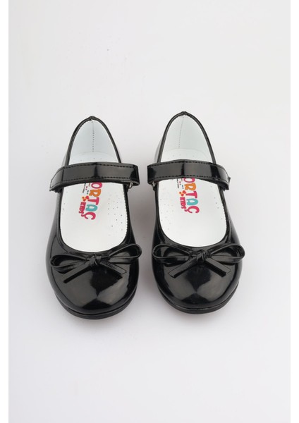 Siyah Renk Kız Çocuk Babet Ayakkabı Fiyonklu Çocuk Babet Kız Çocuk Ortopedik Siyah Babet modelleri