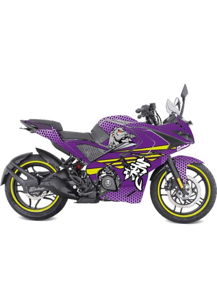 Bajaj RS200 Dog Mor Sarı Parçalı Kaplama Modeli