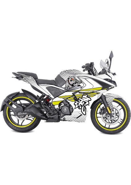Bajaj RS200 Dog Beyaz Sarı Parçalı Kaplama Modeli