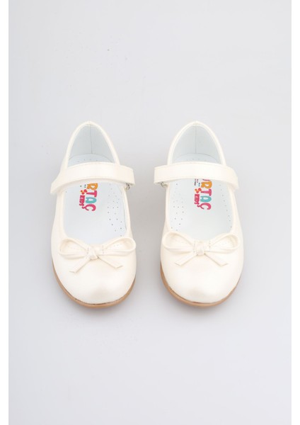 Krem Renk Kız Çocuk Babet Ayakkabı Fiyonklu Çocuk Babet Kız Çocuk Ortopedik Krem Babet modelleri