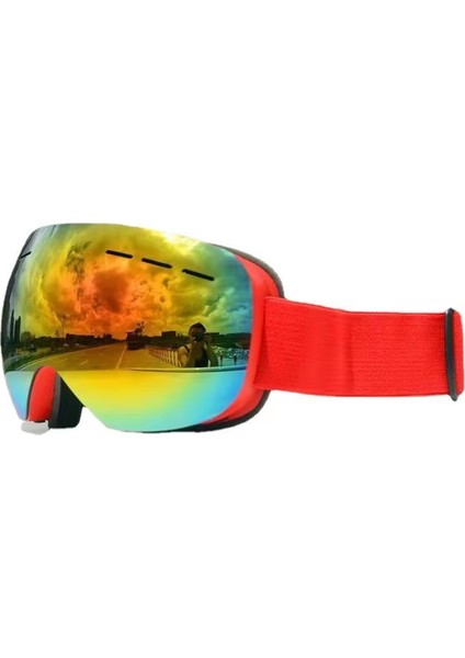 UV400 Korumalı Anti-Sis Çift Katman Orange Lens Snowboard Kayak Gözlüğü