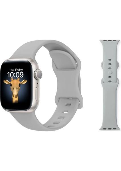 Apple Watch 7 41MM Kordon Şık Spor Görünüm Ayarlanabilir Esnek Silikon Strap Kayış