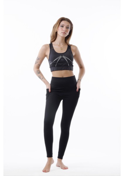 Looksense Kadın Siyah Içi Şardon Yüksek Bel Toparlayıcı Çift Cepli Fitilli Tayt 1004 fırsatları