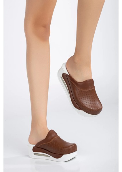 Hakiki Deri Kadın Ortopedik Hemşire - Doktor Terliği - Sabo Terlik - Rahat - Comforlu - Kaymaz Taban