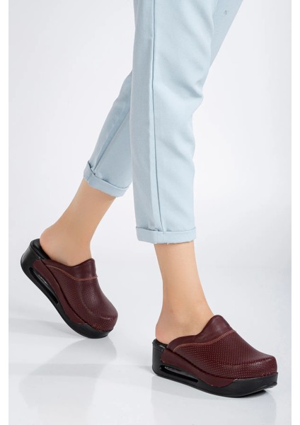 Hakiki Deri Kadın Ortopedik Sabo Terlik - Air Taban - Rahat ve Comforlu - Kaymaz