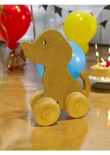 Ahşap Tekerlekli Oyuncak Araba Köpek Figürlü , Köpek Figürlü Araba , Ahşap Oyuncak Araba (1 Adet) fiyatları