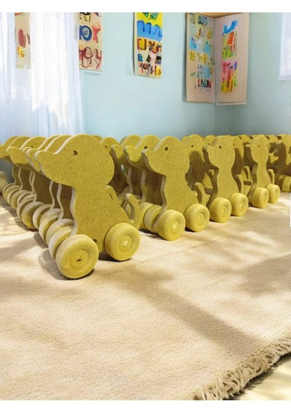 Ahşap Tekerlekli Oyuncak Araba Köpek Figürlü , Köpek Figürlü Araba , Ahşap Oyuncak Araba (1 Adet) modelleri