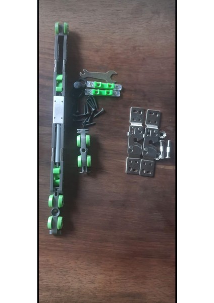 Frenli 80KG Kapı Sürgü Mekanizması 200 cm Alüminyum Ray (1takım)