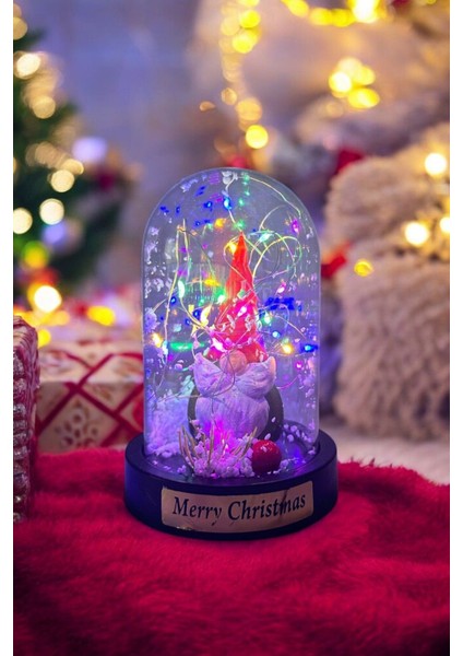 Çam Ağacı Mum ve LED Işıklı Noel Baba Fanus Kutulu Yılbaşı Seti Yılbaşına Özel Hediye Noel Hediyesi modelleri