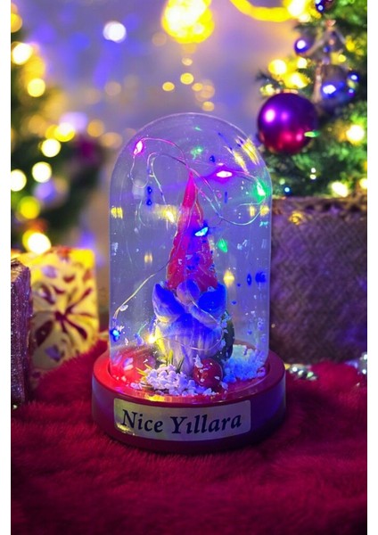 LED Işıklı Noel Baba Fanus Çam Ağacı Mum Zirkon Kalpli Kolye Hediyesi Kutulu Yılbaşı Hediye Seti fiyatları