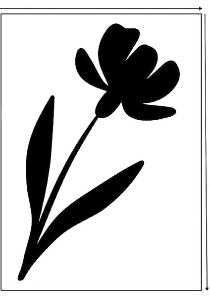 Kır Çiçeği, Floral, Botanik, Yaprak Minimalist Stencil Serisi No.8