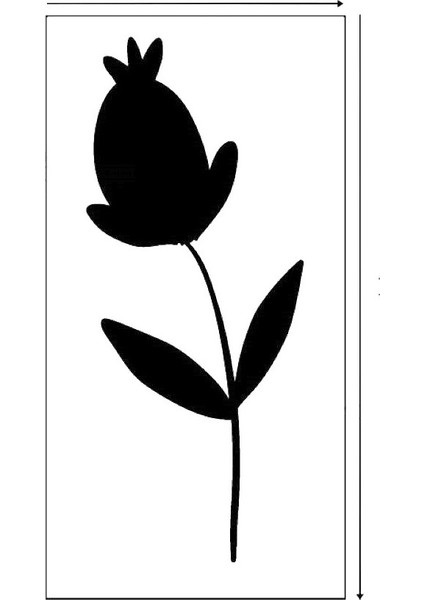 Kır Çiçeği, Floral, Botanik, Yaprak Minimalist Stencil Serisi No.7