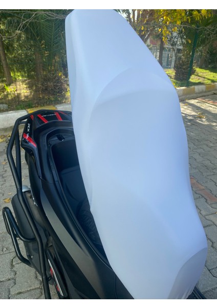 Scooter Universal Her Modele Uyumlu Koltuk Kılıfı Düz Beyaz Kaliteli