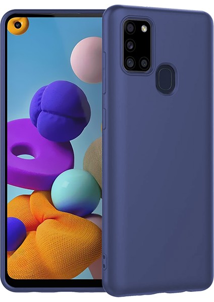 Samsung Galaxy A21S Ince Mat Silikon Kılıf Lacivert