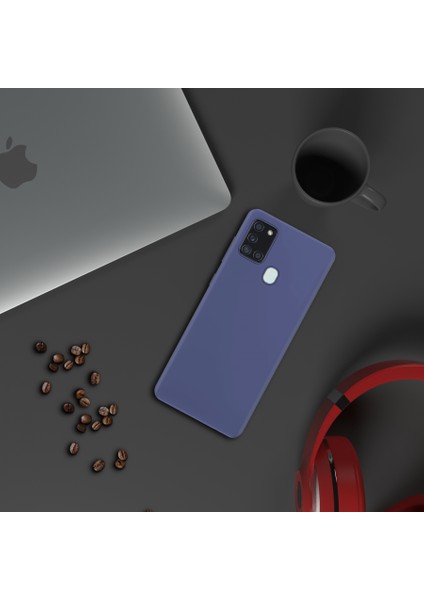 Samsung Galaxy A21S Ince Mat Silikon Kılıf Lacivert modelleri