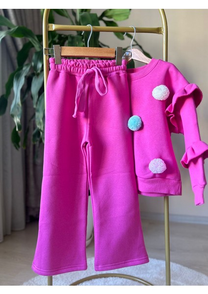 Ponponlu Pembe Ispanyol Paça Eşofman Takımı fırsatları