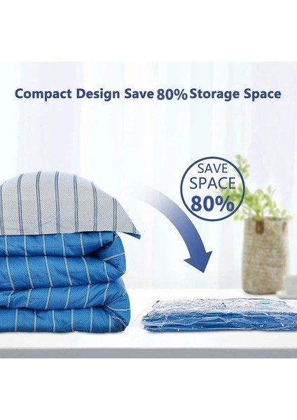 5'li Paket 3 Boy Vakumlu Hurç Giysi Yastık Yorgan Yazlık Kışlık Için Vakumlu Saklama Torbaları - El Pompası modelleri