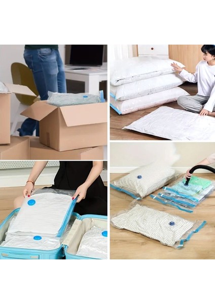 5'li Paket 3 Boy Vakumlu Hurç Giysi Yastık Yorgan Yazlık Kışlık Için Vakumlu Saklama Torbaları - El Pompası fırsatları