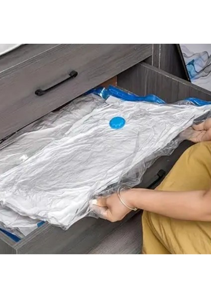 5'li Paket 3 Boy Vakumlu Hurç Giysi Yastık Yorgan Yazlık Kışlık Için Vakumlu Saklama Torbaları - El Pompası indirimleri
