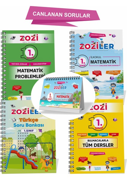 1.sınıf Canlanan Kitap Seti (Mor Set) 4kitap 1 Takvim Not