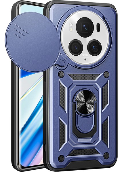 Honor Magic 6 Pro Kılıf Ultra Korumalı Yüzüklü Manyetik Kamera Korumalı Sürgülü Vega Kapak