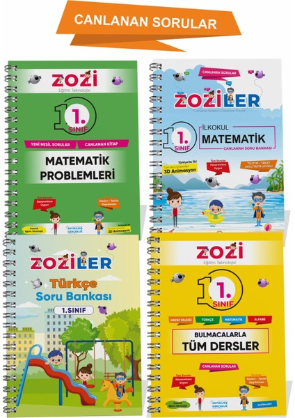 1.sınıf Canlanan Kitap Seti (Turuncu Set) 4kitap