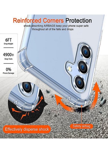Galaxy S24FE Kılıf Baskılı Köşe Korumalı Şeffaf Kılıf