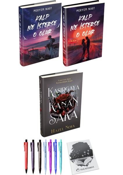 Kasırgaya Kanan Saka (Ciltli) ve Kalp Ne Isterse O Olur 2li Set (Ciltli) Meryem Nart