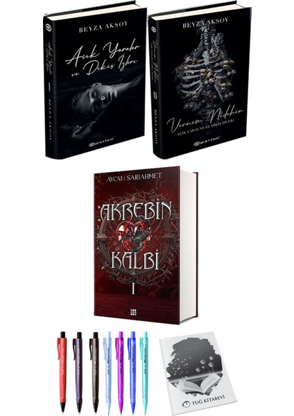 Akrebin Kalbi 1 (Ciltli) ve Açık Yaralar ve Dikiş Izleri Vernem Nidahen (Ciltli)