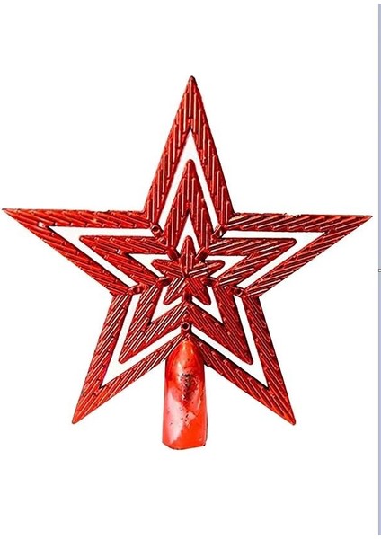 Yılbaşı Kırmızı Simli Çam Ağacı Tepeliği 20 cm